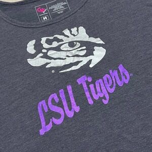 LSU Tigers Gray‎ Womens Graphic Muscle Tank Top Campus Heritage Medium *FLAWS